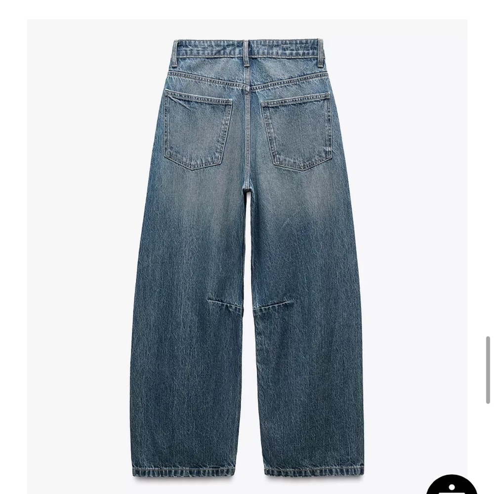 Zara Women's Gray Wide-Leg Jeans - Picture 12 of 13